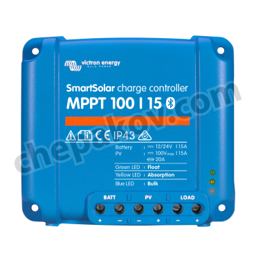 Соларен заряден контролер Smart Victron Blue Solar MPPT 100/15 (12/24V-15A) с Bluetooth